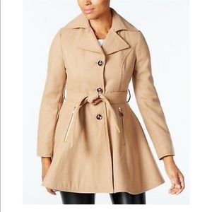 INC Wool-Blend Skirted Peacoat